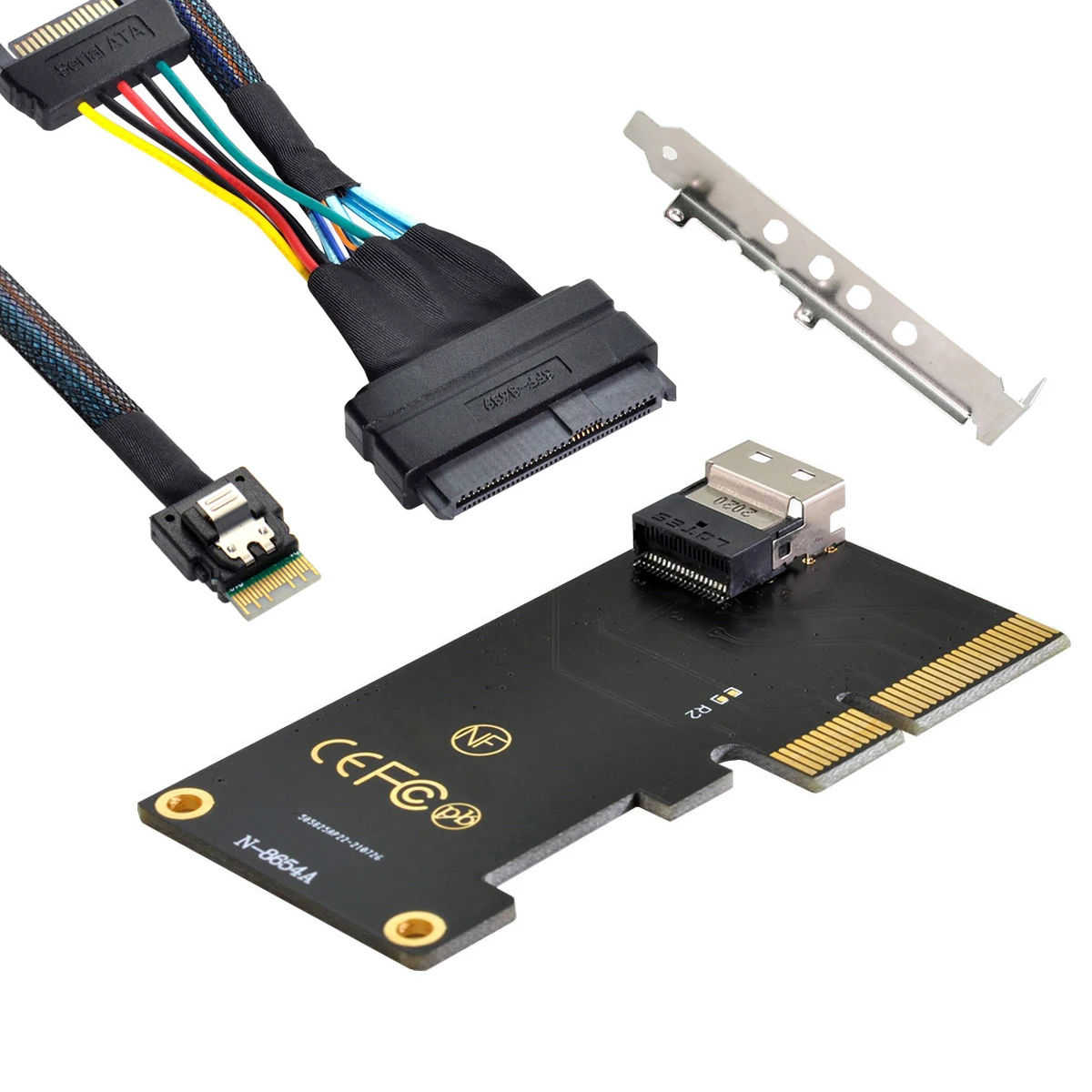 

Cablecc NGFF Slimline SAS адаптер для карты PCI-E 3,0 4,0 для SFF-8654 и U.2 U2 SFF-8639 NVME PCIe для материнской платы SSD