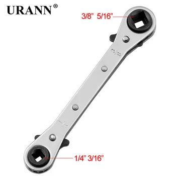 

Chrome Vanadium Ring Double Head Ratchet Wrench Reversible 3/16" 1/4" 5/16" 3/8" Ratchet Combination Spanner Set