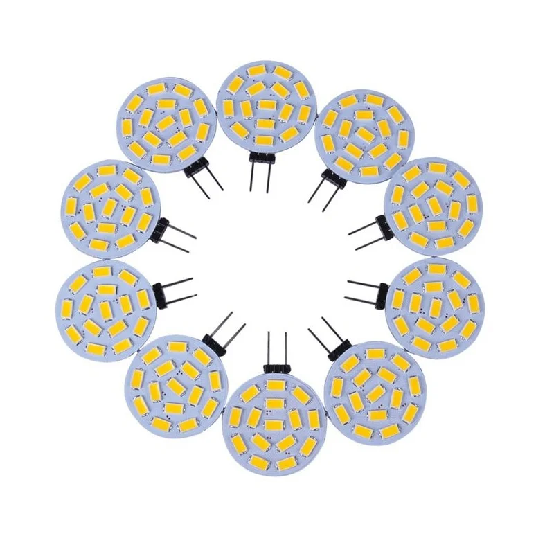 

G4 15LED SMD5730 600-700LM Warm White/White Decorative DC12V LED Bi-pin Lights 10PCS JTFL144