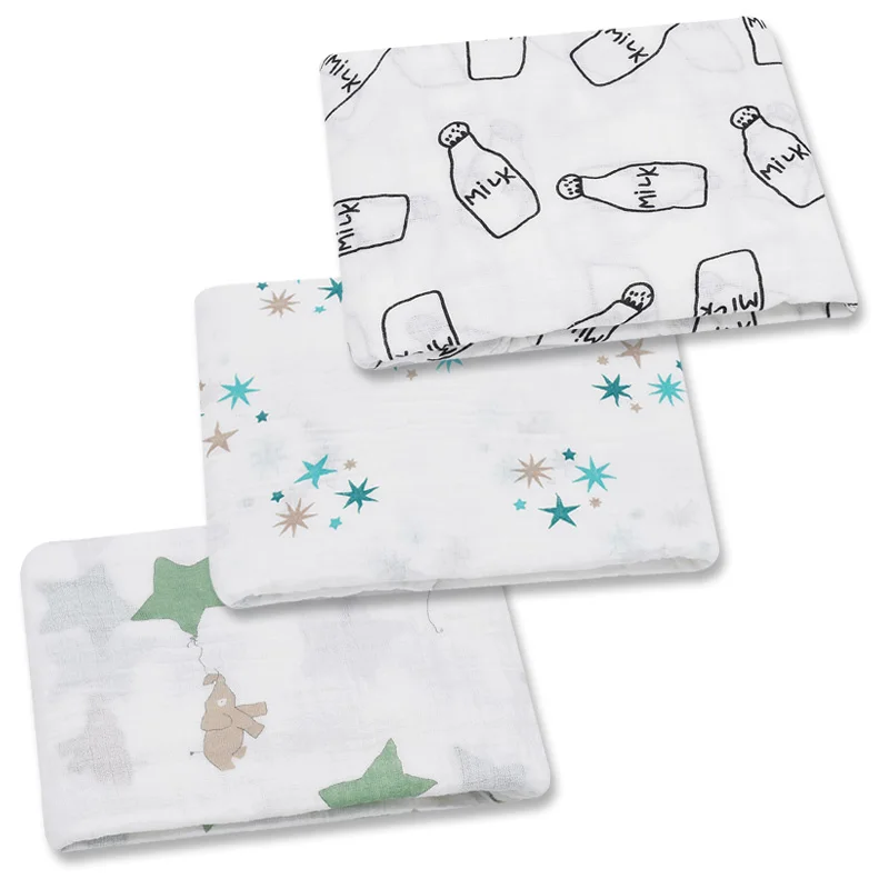3 шт/лот Муслин хлопок детские пеленки одеяла для новорожденных Ванна Марля младенческой спальные принадлежности чехол для коляски коврик для ребенка Deken - Цвет: 5