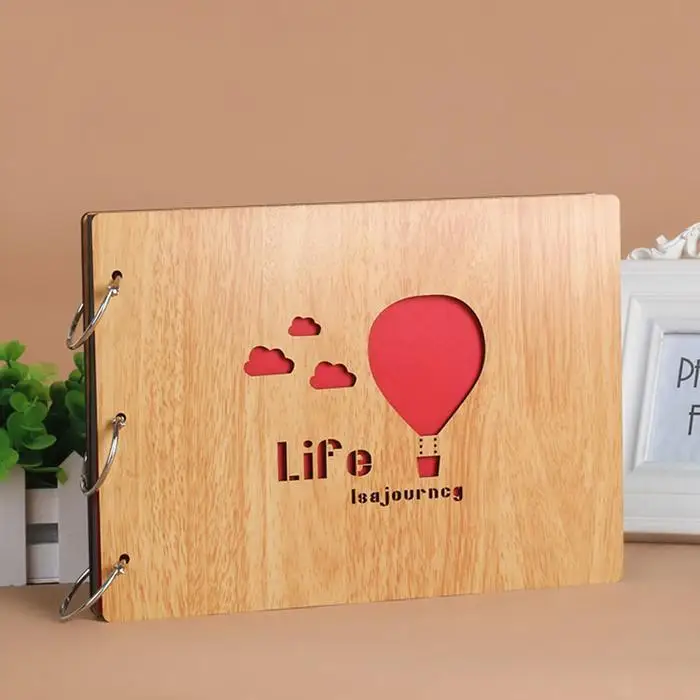 Деревянный альбом скрапбук бумага DIY Фотоальбом как показано на картинке подарок