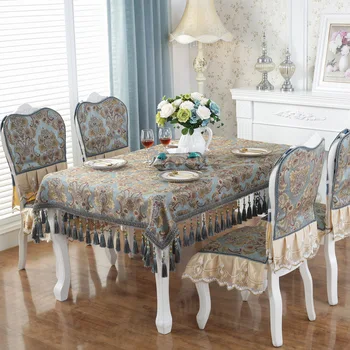 

Luxury Europe Classic Elegant Table Cloths Tassel Pendant Home Dinning Table Decoration Vintage Tablecloths for Wedding Party