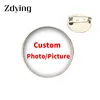 ZDYING Handmade Custom Photo/Picture Badge Brooch Glass Cabochon Dome DIY Personalized Brooches Pins Silver Plated Accessories ► Photo 1/2