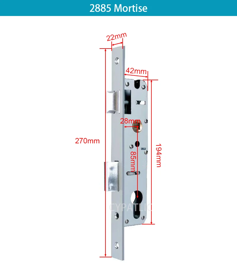 

2885 3085 3585 4585 5085 5585 6085 7085 Size Lock Body Mortise for Slim SMART Aluminum Doors Locks