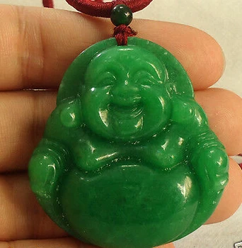 

ddh002240 Chinese Big Green Laughing Buddha pendant necklace 2018 new