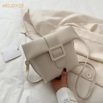 

Portable Fashion Shoulder Bag Women Classic Texture Creative Design Chic PU Leather Simple Belt Buckle Daily Messenger Pouch