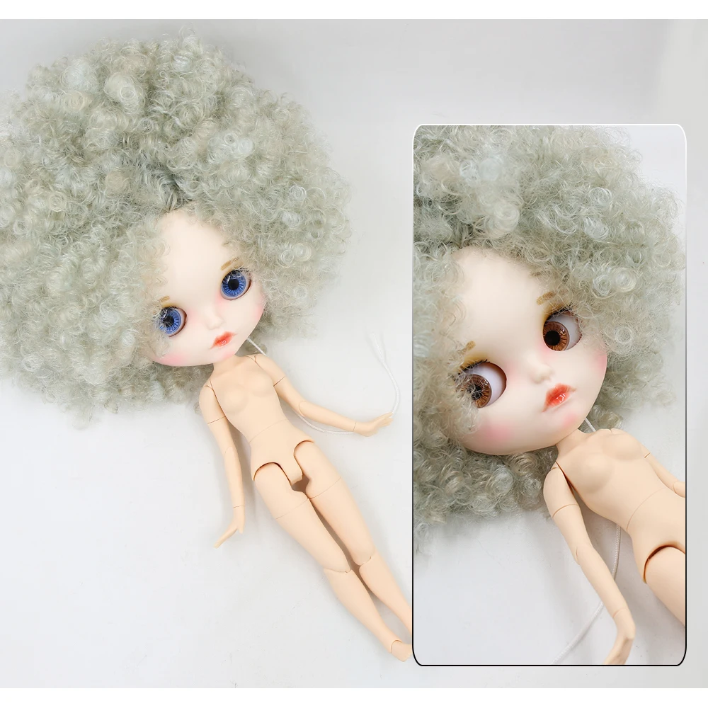 Neo Blythe Doll with Silver Hair, White Skin, Matte Pouty Face & Custom Jointed Body 1