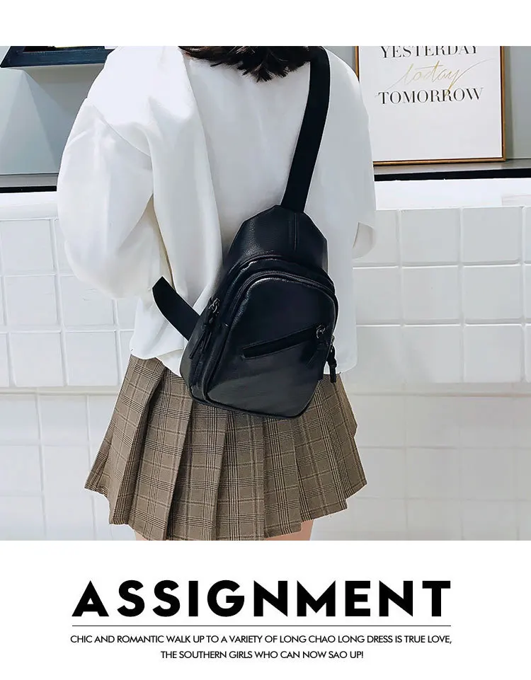 Special Offer New Style Korean-style Casual Travel PU Leather Shoulder Cross-body Backpack Fashion Men Shoulder Chest Pack