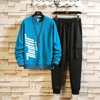 

Patchwork Men's Sportswear Sets 2020 Autumn Spring Hoodies Casual Tracksuit Sweatshirt + Sweatpants Track Suit