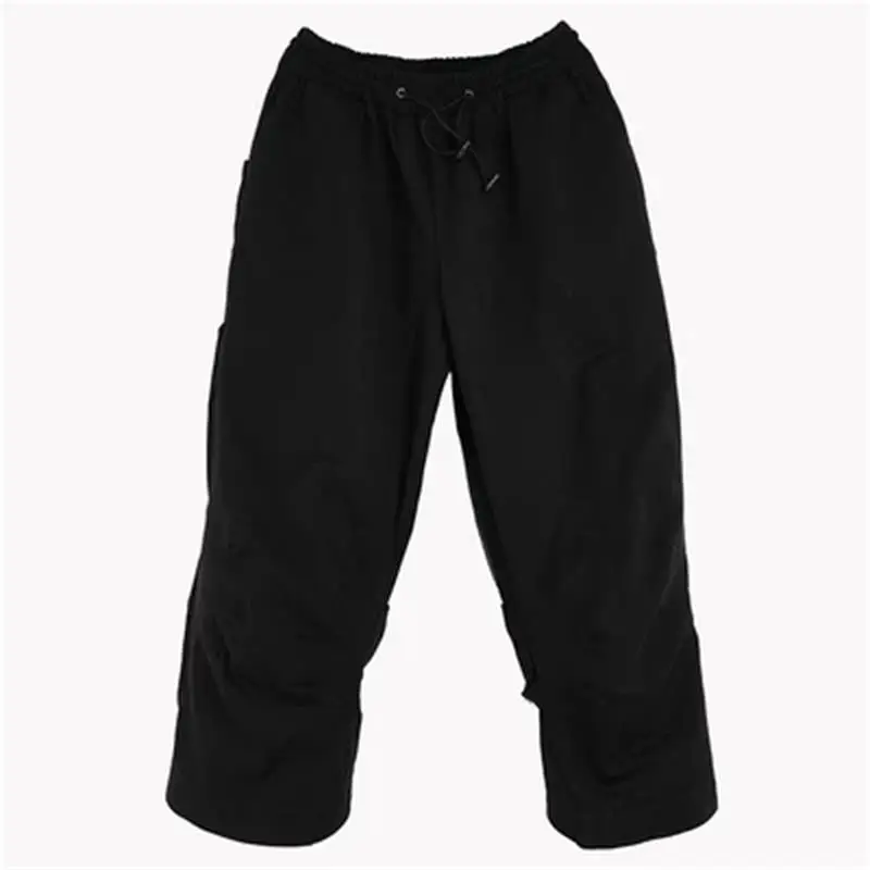 Men's Wide-Leg Pants Spring And Autumn New Irregular Personality Cold Casual Super Loose Large Size Nine Minutes Pants