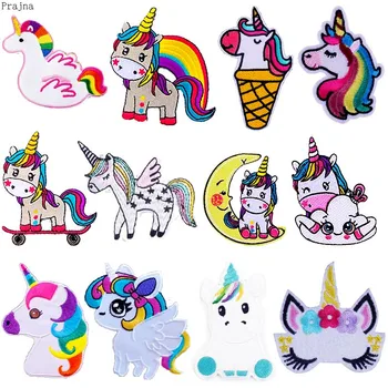 

Prajna Custom Unicorn Patch Applique Stripe Iron On Embroidered Patches For Clothes Iron Stickers Sesame Street Jacket Patches