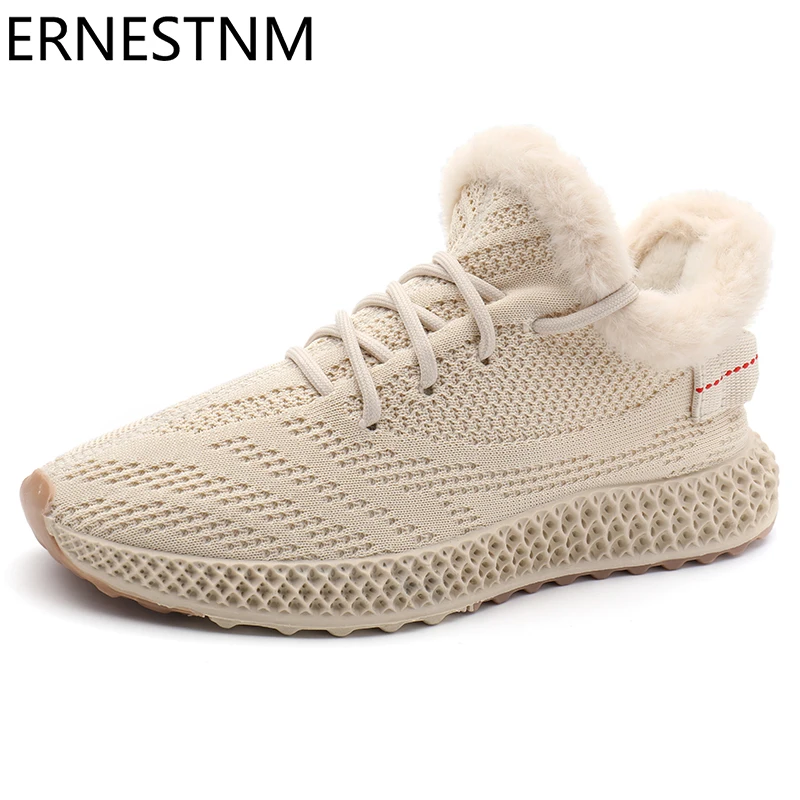 ERNESTNM/Женская обувь с круглым носком; tenis feminino; Короткие Плюшевые черные кроссовки; обувь на плоской платформе с вырезами; повседневная женская обувь для бега