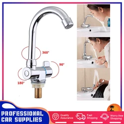 Robinet d'eau froide pliant pour camping car, robinet de cuisine, salle de bains, bateau à caravane en cuivre, voie d'eau rotative à 360 degrés pour camping car, pont de bateau marin 