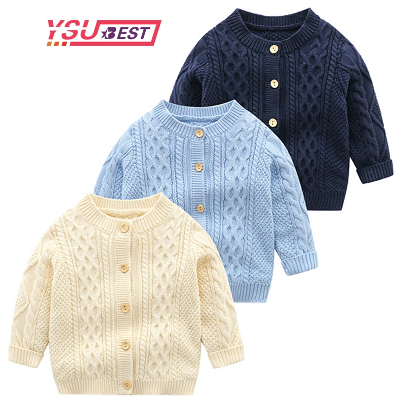 New Cardigan Baby Sweater Knitted Boys Girls Toddler Solid Sweater Handmade Infant Single Breasted Cardigan Kids Newborn Clothes
