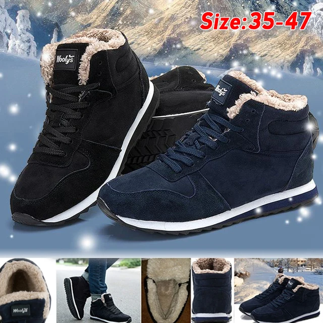 US $10.65 Men Boots Men's Winter Shoes Fashion Snow Boots Shoes Plus Size Winter Sneakers Ankle Men Shoes Win