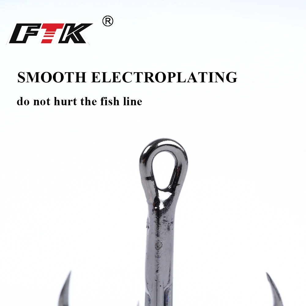 FTK Fishing Hook 10-20pcs High Carbon Treble Hooks Super Sharp