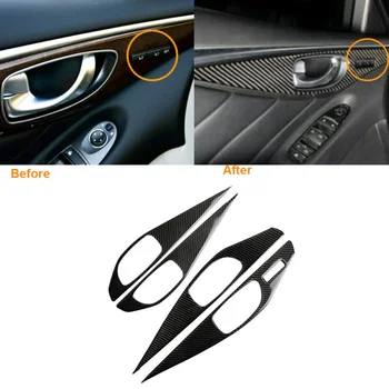 

Car Carbon Fiber Inner Door Handle Panel Sticker Trim Cover Stickers Replacement For Infiniti Q50 2014-2019 Car Styling