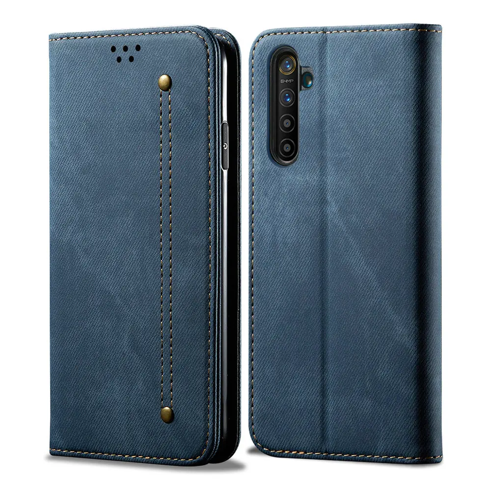 Чехол Кошелек Realme X50 5G X 50 Pro роскошный однотонный кожаный чехол для OPPO с откидной