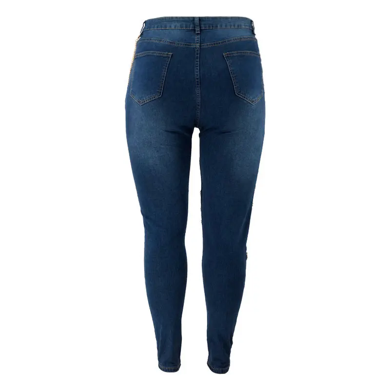 de lápis denim bodycon rua atacado calças de brim de tamanho grande