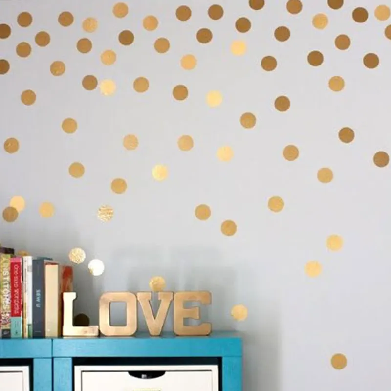 gold color Европейские настенные наклейки для детей, ландшафтное украшение для спальни, Золотой горошек, скандинавские обои, скандинавский декор для детей - Цвет: gold color