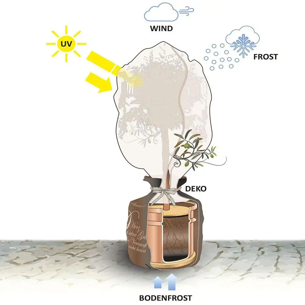 Зимняя защита растений на молнии морозостойкий чехол УФ-защита сад флис дышащий растение и Пальма теплица сумка