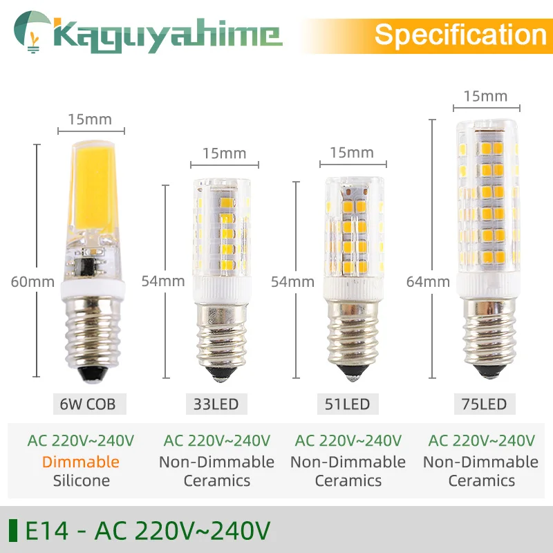 Kaguyahime 5 шт./лот светодиодный E14 G9 G4 лампы затемнения 3w 5w 9w AC 220V DC 12V SMD2835 удара