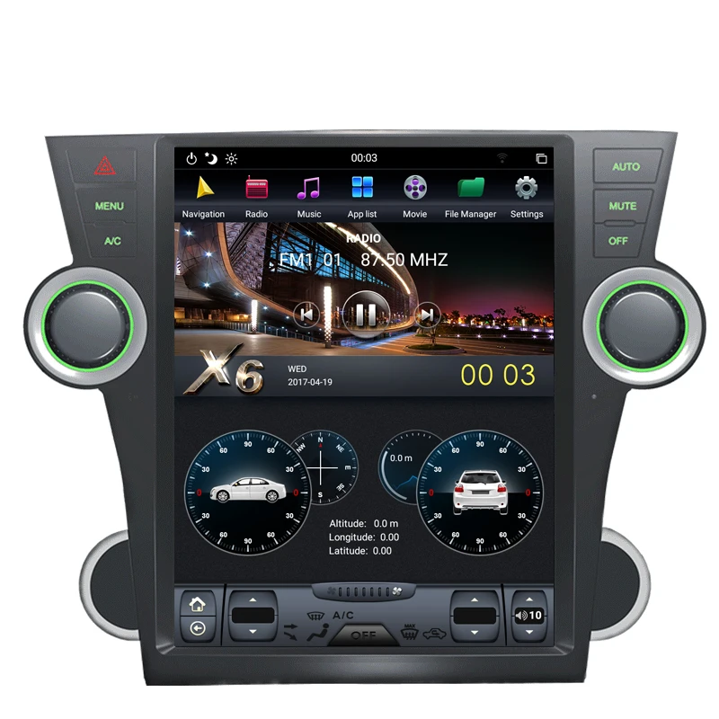 NAVITOPIA 12," 4G+ 64GB Tesla стиль вертикальный экран Android 8,1 Автомобильная dvd-навигационная система для Toyota Highlander 2009-2013