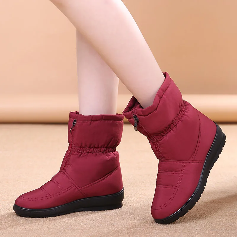 

Winter New Style Snow Boots Middle-aged Snow Boots Middle Boots Mom Warm Cotton-padded Shoes Waterproof Short Boots