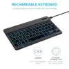 Russian Spanish Ultra Slim 7 Colors LED Backlit Wireless Bluetooth Keyboard For iPad mini 7.9 keyboard For Android For Windows ► Photo 3/6