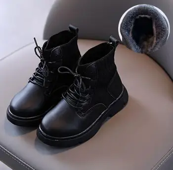 

2020 New Children Snow Boots Warm Non-slip Shoes For Boys Girls Lace-Up Martin Boots Comfort Baby Rubber Boots Fashion Sneakers