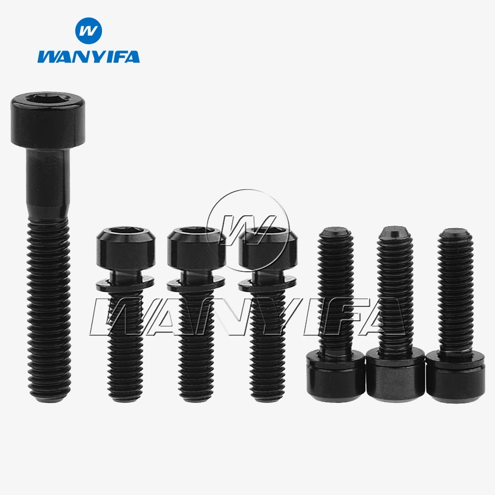 Wanyifa Titanium ti Parafusos Peças Peças m5 x 16 mm & 1pc m6 x 35 mm para Bicicleta Parte Haste da Bicicleta & Fone de Ouvido