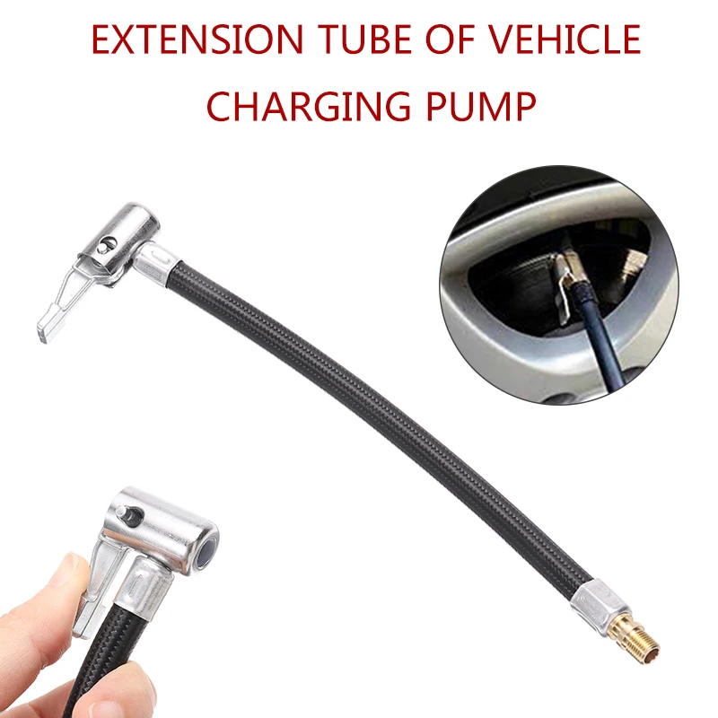 

1pc 300PSI Locking Air Chuck Air Hose Inflator Adapter Extension Inflating Pump Hose Tubes 20cm For Bike Motorcycle Car Tool