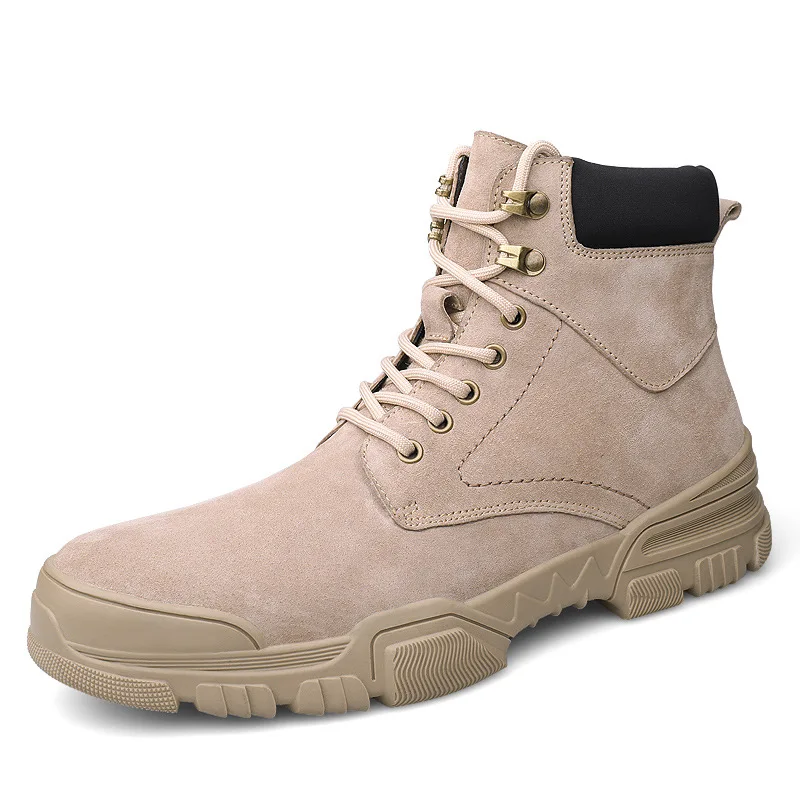 

Autumn And Winter plus Cotton Martin Boots Men's Mid-top Worker Boot England Fashion MEN'S BOOTS Large Size Korean-style Trend M