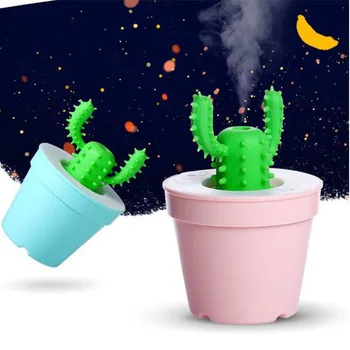 

USB Air Humidifier Mist Maker Ultrasonic Electric Aroma Essential With Light Aroma 200 Ml Creativity Cactus Humidifier For Home
