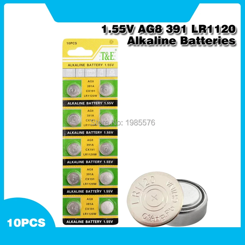 10 шт. батарейки AG8 391 533 553 609 LR1120 D381 GP391 SB AS GS8 SR1120W SR55 TR1120|Часовые батарейки| |