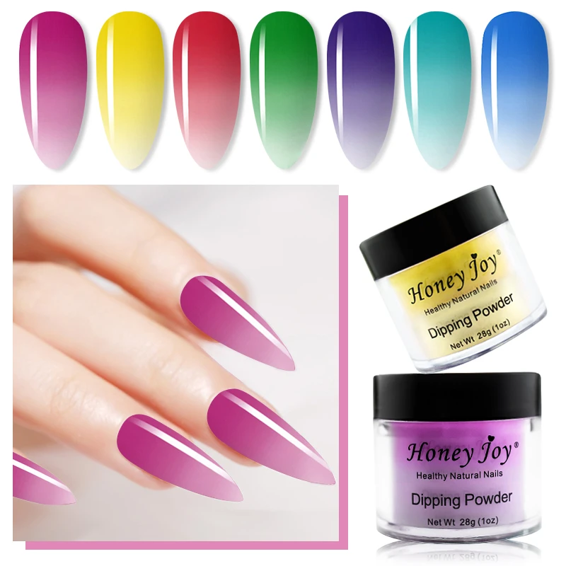 28g/box Temperature Color Change Shine Glitter Dip Powder Nails Dipping