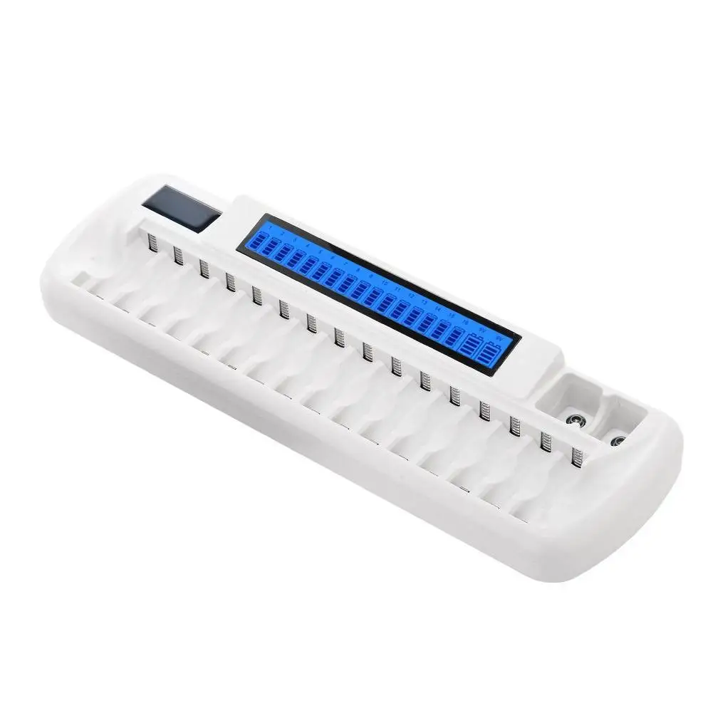 

16 Slots Battery Charger 9V Ni-MH Ni-CD Li-ion Rechargeable Smart AC Input Fast Charge 100-240V Charging Battery F9Y1
