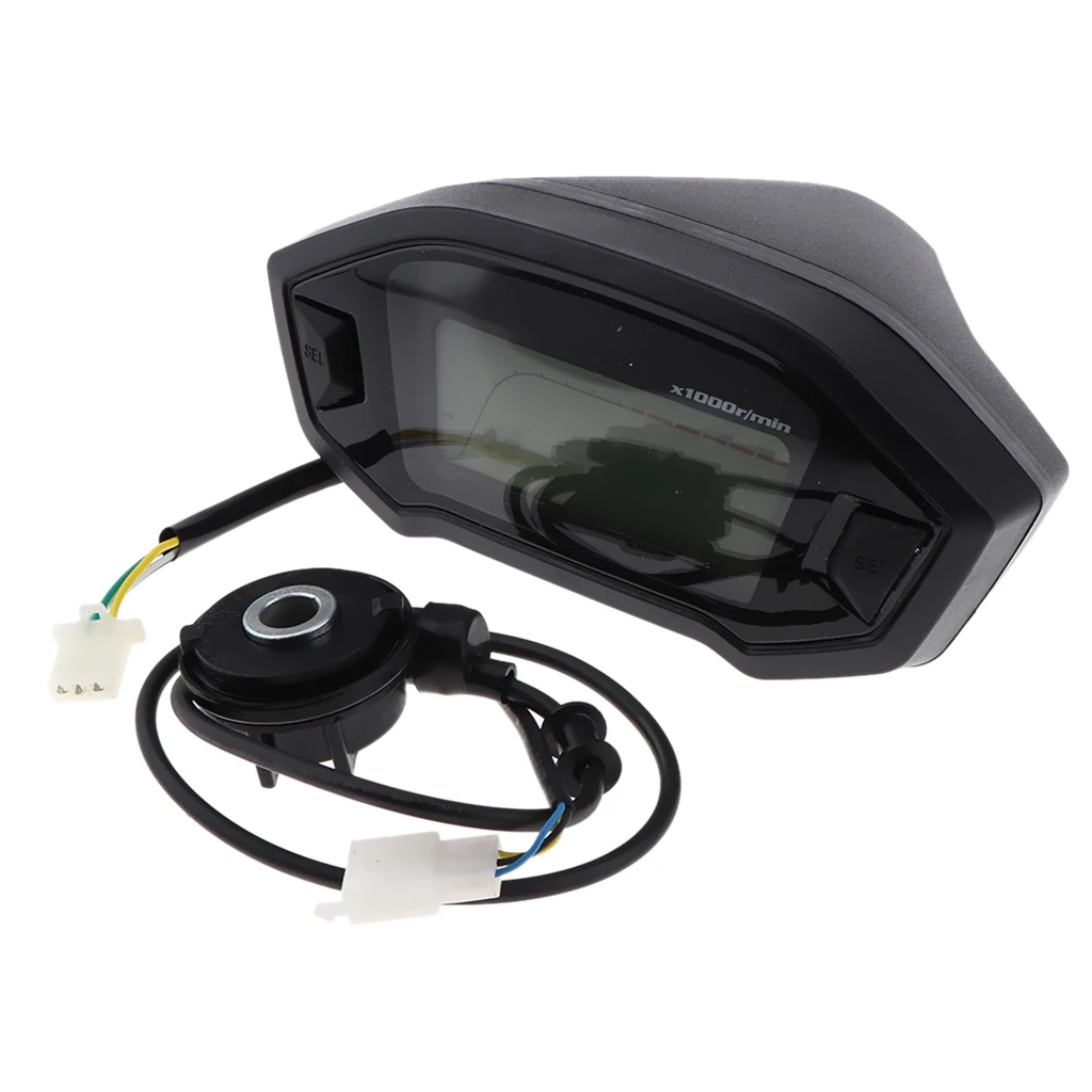 Motorcycle Digital Odometer Speedometer Tachometer 199 KMH MPH 14000RPM Dirt Motorcycle 1,2,4 Cylinder with Water Temperature