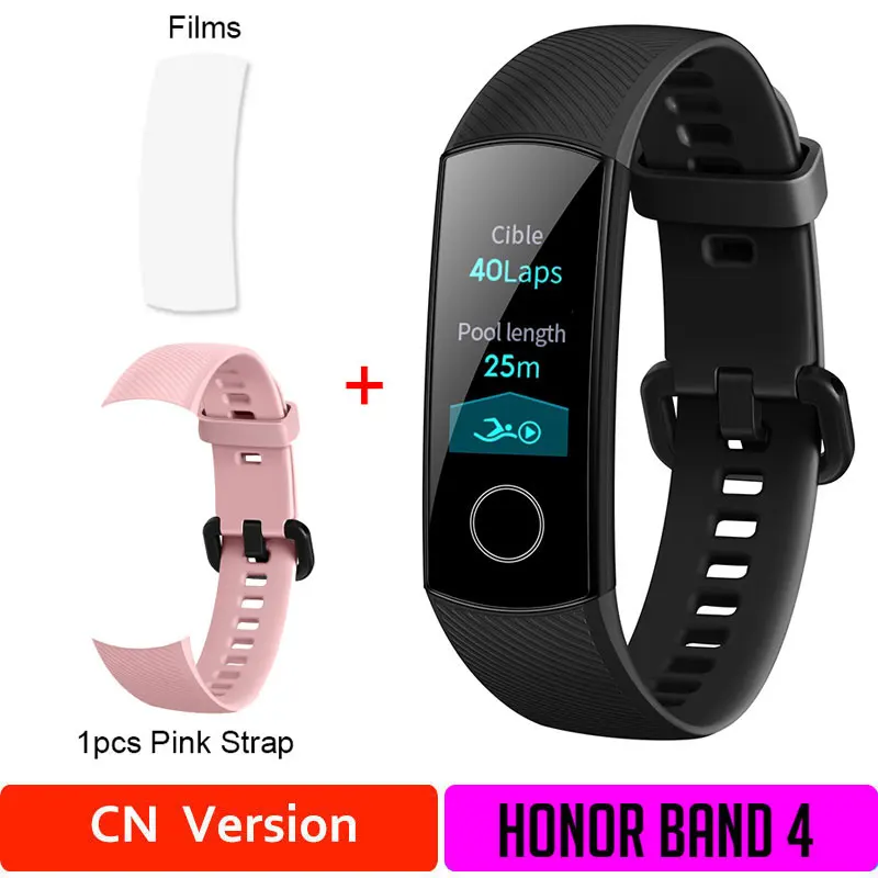 CNblack4moP Браслет HONOR Band 4, фитнес-браслет, трекер, спортивный браслет, трекер активности в реальном времени, смарт-носимые устройства(стандарт - Цвет: CNblack4moP