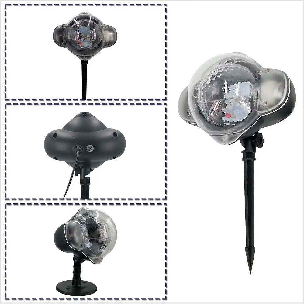 Inghoo 2 in 1Christmas Snowflake Projector Lights, Rotating LED Snowfall Projection Lamp with Remote Control for Christmas
