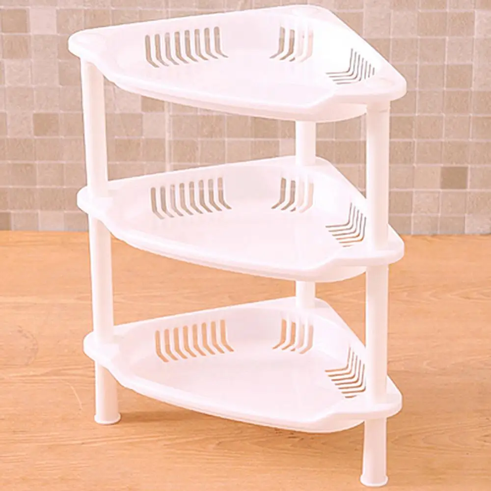 Bathroom Shelf Rack Bathroom Storage Rack Storage Rack Countertop Storage Rack 3-Layer Plastic Square Triangle Kitchen And Bathroom Storage Rack Washing And Kitchen Utensils Rack
