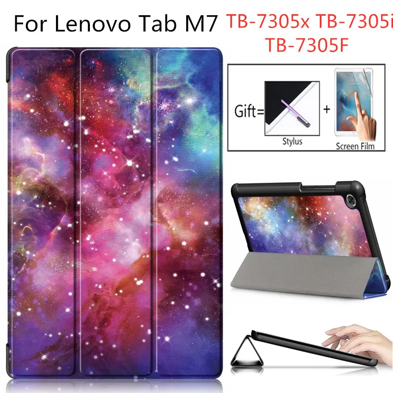 Тонкий магнитный складной чехол книжка для Lenovo Tab M7 Женский планшетов TB 7305|Чехлы и
