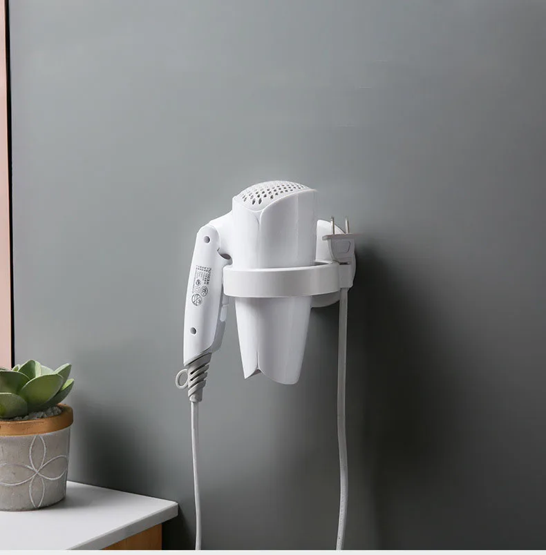 Bathroom hair dryer rack