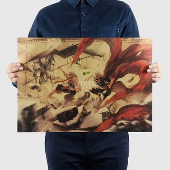 

Classic Tokyo Ghoul Vintage Anime Movie Poster Retro Dorm Room Kraft Paper 51.5x36cm Wall Sticker Decoration Painting