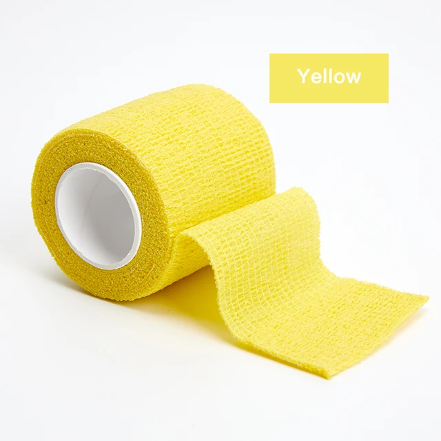 4.5M Colorful Elastic Sport Bandage Self Adhesive Bandage For Fitness Knee Support Pads Ankle Finger Wrap Kinesiology Tapes Yellow