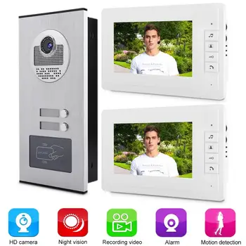 

Video Peephole 7 Inch HD IR Video Intercom Doorbell One Camera with Two Monitor Video Intercom Doorbell