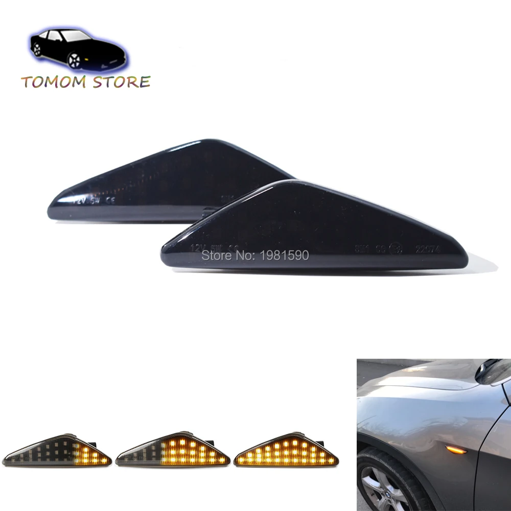 

LED side marker turn signal indicator water flowing light lamps For BMW X5 X6 X3 E70 E71 E72