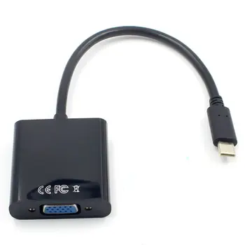 

USB3.1 Type C to VGA Adapter Cable USB-C Male To VGA Female Video Transfer Converter 1080P for 12 Inch