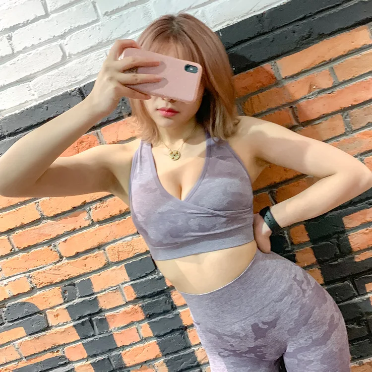 Sports Sexy Camo Bra Sport Femme Fitness Yoga Sports Bra For Running Gym Shake proof Underwear Seamless Bras