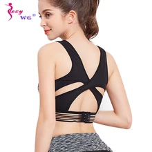 SEXYWG нижнее белье со стильным поперечным Ремешком спортивная рубашка спортивный бюстгальтер Для женщин Беспроводной Йога Бюстгальтеры Фитнес Топ Мягкий бюстгальтер с эффектом пуш ап для спортивного зала